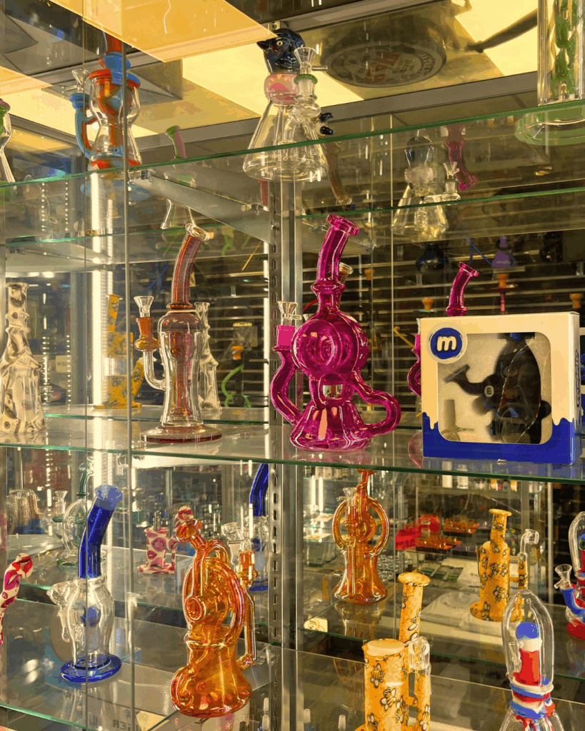 Glass pipes at Yonkers Smoke Shop